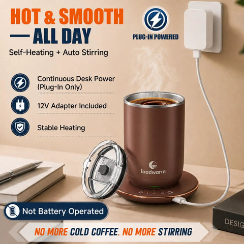 Kick The Spoon Habit With This Slick Set Of Two 10oz Self Heating Coffee Mugs Featuring Magnetized Vortex Stirring And Smart Temperature Control For Flawless Matcha Mixes And All Day Sipper Vibes. Plug-in powered heating mug with a transparent lid.