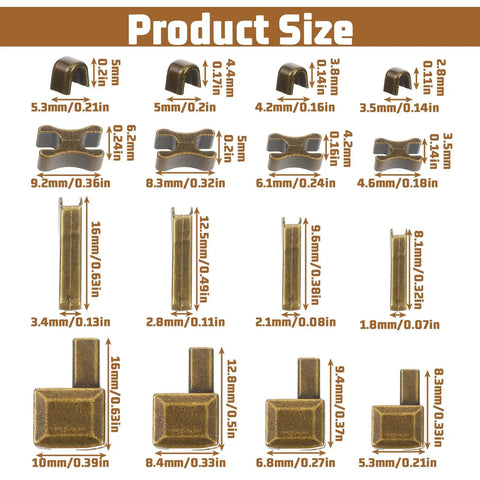 Zipper Repair Kit With 80 Pieces Zipper Sliders And Insertion Pins For Jackets And Coats In Four Sizes And Four Colors Durable Zinc Alloy Construction Rust Resistant DIY Friendly Easy Fix product size chart.
