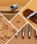 Leather Beveler Stamp Set for Leather Crafting Pro Grade Smooth Beveling Tools 304 Stainless Steel Stamps DIY Carving Kit 4 Pcs