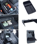 3-Piece Center Console Organizer Set for Honda CR-V and CR-V Hybrid 2023 2024 2025 2026 Custom Fit Armrest Tray Console Tray and Hidden Storage Box Durable ABS Car Accessories shown installed and separately.