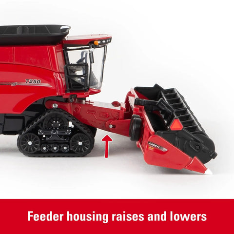 7250 Tracked Diecast Model with dope 12 row corn head 1:64 scale showing feeder housing up and down feature