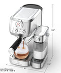 Straight Fire Automatic Espresso Machine With Super Fast Heating And Adjustable Milk Frother For Barista Level Cappuccinos And Rich Lattes At Home on kitchen counter.