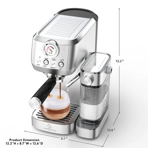 Straight Fire Automatic Espresso Machine With Super Fast Heating And Adjustable Milk Frother For Barista Level Cappuccinos And Rich Lattes At Home on kitchen counter.