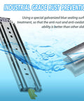 Heavy Duty Drawer Slides With Lock And Full Extension Ball Bearing Rails showcasing industrial-grade rust prevention.