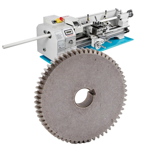 Heavy Duty T60 Sixty Tooth Mini Lathe Gear Replacement For Mx-210 Wm-210 8x16 Metal Mill Machine with machinery background.