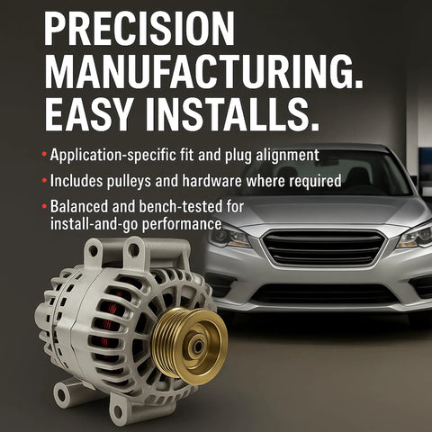 New 11453N Alternator For 2010 2020 GM Vehicles Including Buick Cadillac Chevrolet GMC Saab Equinox Terrain LaCrosse SRX Impala And More OE Spec Power, 100% Tested, 100% New Bearings And High Capacity Diodes For Reliable Vehicle Electrical System shown with precision manufacturing features.