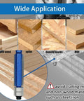 Killer 4Piece Flush Trim Router Bits Set Featuring Rock Solid Carbide Cutters And Dual Ball Bearing Guides for wood and MDF cutting.