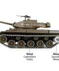 Side view of One Sixteenth Scale US M41A3 Walker Bulldog RC Tank With 2.4GHz Radio Control, metal tracks and sprocket wheel visible.