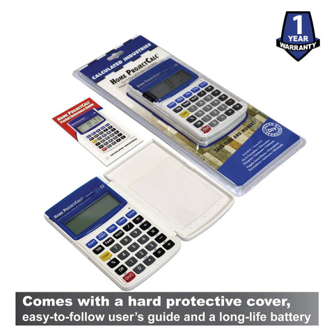 DIY Home Project Calculator For Do It Yourselfers Feet Inch Fraction Measurements With One Key Converts Measurements To Imperial Or Metric For Quick Material Quantities And Cost Estimates For Home Improvement Projects handheld device and packaging.