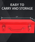 Heavy duty storage case for 1 Inch Drive Deep Impact Socket Set With 9 Piece CrMo 6 Point Sockets, showing dimensions for easy transport