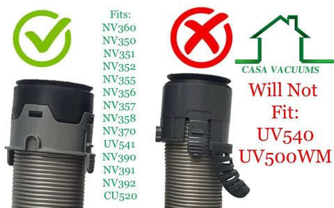 Beefed Up NV360 Replacement Hose And Handle Assembly compatibility list and non-compatible models for Navigator Lift Away Vacuum