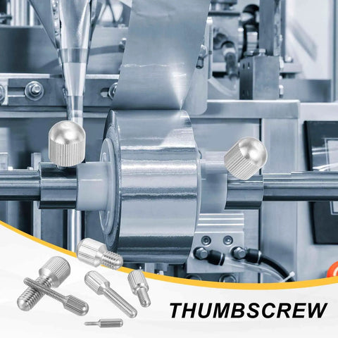 Solid M3 X 10mm Knurled Thumb Screws Pack Of Four crafted from tough 304 stainless steel displayed on machinery for quick adjustments.