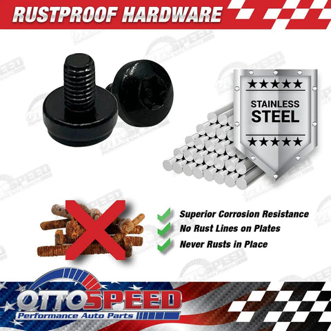 Tesla Rear License Plate Screws Antitheft Security Torx Kit Black Stainless Steel Rustproof hardware details by OttoSpeed