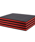 Stack of cuttable polyethylene tool box shadow sheets with customizable foam padding for easy tool storage organization and rugged shock protection.