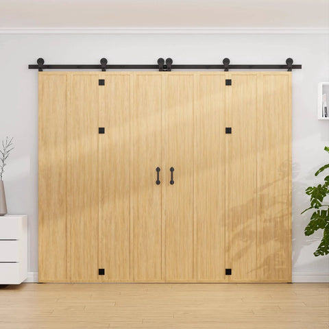 90 Inch Bi Folding Barn Door Hardware Track Kit For Eight Panels Accordion Style Durable Smooth Operation And Easy Install