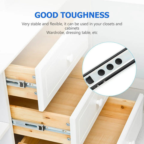 17mm Wide Two Way Drawer Slide Rail 342mm Length, Cabinet Miniature Steel Ball Bearing Slides, installed on wooden drawers