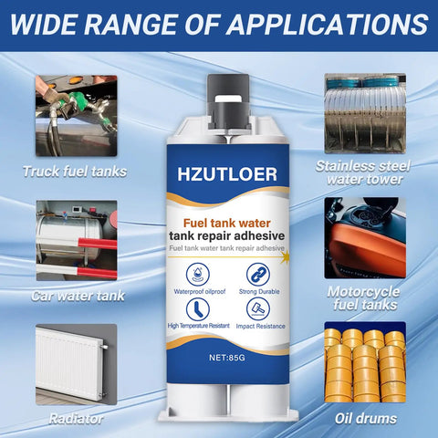 Instant Fuel And Water Tank Repair Adhesive Kit 85g Waterproof High Temp Bond For Cars Motorcycles Trucks And Solar Heaters
