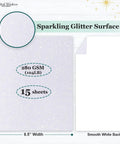 Premium White Glitter Cardstock Paper 104lb 280 GSM for Inkjet Printing and Die Cutting, 15 Sheets 8.5 x 11 DIY Crafts