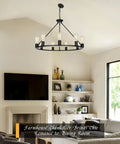 Black Wagon Wheel Chandelier Total Showstopper Lighting Fixtures Bringing the Farmhouse Vibes To Your Dining Room with 9 lights.
