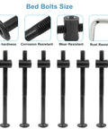 Heavy Duty M6 X 90mm Hex Drive Socket Furniture Barrel Screws And Barrel Nuts In Matte Black shown in close-up with hex wrench.