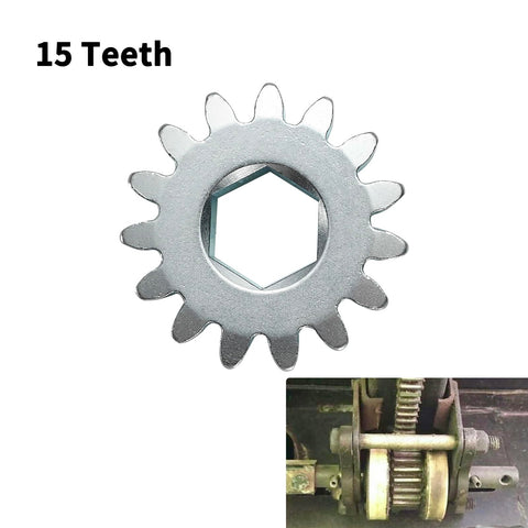 Easy Swap Replacement 15 Tooth Spur Gear For Lippert RV Slide Out Systems 10 DP 20 PA, shown with gear mechanism