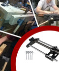 Tough As Nails Ten Inch Woodworking Front Vise Cast Iron Heavy Duty Workbench Mount with components and installed on wood surface.