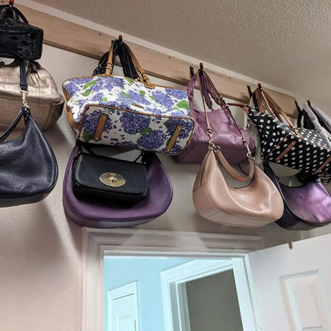 Heavy Duty Garage Storage Hooks 10 Pack Wall Mount J Utility Hangers organizing handbags in home closet