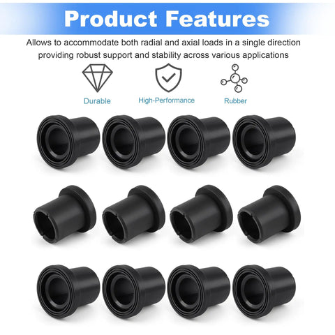 Dead Nuts Tight 12 Piece Suspension Bushing Kit Upper Lower A Arm Isolators With Flanged Sleeves Killer Fit For John Deere Gator Xuv Work Rigs M158746 Am158746 rubber bushings displaying durability and performance for heavy use.