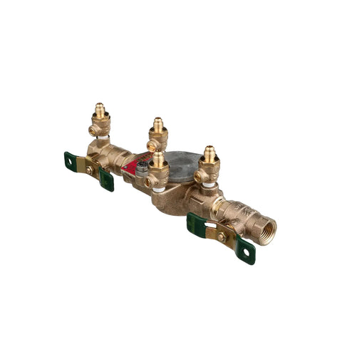 Backflow Preventer Double Check Valve 1/2 Inch Lead Free, Top Entry, NPT Ends, Quarter-Turn Ball Shutoffs, Keeps Potable Water Safe, Meets National Plumbing Codes For Home Plumbing Upgrades, brass body