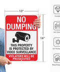 Large No Dumping Sign Keep Off My Patch Property Protected By Video Surveillance Reflective Aluminum Plate 10x14 inches