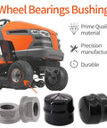 Wheel Bearing Cover Kit Replacement For John Deere Riding Mowers And Outdoor Power Equipment PVC Shield Fits M123811 M123253 R27434 24H1398 Z9972H Easy Install Durable Flange Tire Cover And Bearing Housing For Lawn Tractors DIY Friendly, shown with riding mower wheel bushing parts