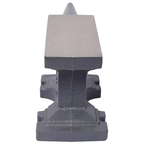 Front view of Heavy Duty Cast Iron Anvil With Single Horn And Stable Base For Blacksmiths, Pro Grade Tool, showcasing the stable base.