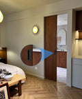 Sliding Pocket Door Handles 304 Stainless Steel Non Locking Pocket Door Hardware Recessed Flush Finger Pulls Heavy Duty Edge Pull Satin Nickel Finish 6 Inch Set for Interior Doors Smooth Operation Rust Resistant Durable installed on a wooden interior door