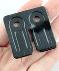 Heavy Duty Thickened Horizontal Table Leaf Connectors With Rustproof Flat Head Screws in hand, showing detail and size.