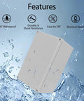 Heavy Duty Outdoor Junction Box With Mounting Plate IP67 Waterproof Electrical Enclosure Abs Project Case Built Tough For Diy Wiring And Gear Storage, water-resistant design with droplets.