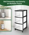 Quick Fix Snap Replace Casters For Sterilite 3 Drawer Cart in a corner for smooth, quiet movement on floors.