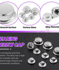 80Pcs M5 M6 M8 M9 M10 Push On Pushnut Cap Stud Kit With Zinc Mechanical Finish Heavy Duty Axle Cap Nuts for Rolling Bins.