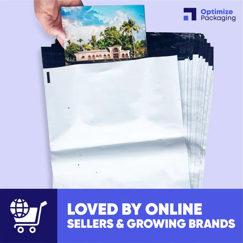 Stack of 10x13 Heavy Duty Poly Mailers 30 Pack White 3 Mil Waterproof Tear Resistant Self Sealing Shipping Bags