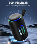 Powerful Outdoor Bluetooth Speaker With 30W Dual Drivers And Dual Channel, RGB Lights, shown on a futuristic platform
