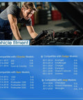 Mechanic working on engine with vehicle fitment chart for Intake Air Temperature Sensor IAT For Chrysler Dodge Jeep RAM Vehicles