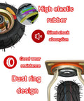 Image showing high elastic rubber Heavy Duty Air Filled Rubber Caster Wheels Set With Swivel Fixed And Brake Options for Carts.