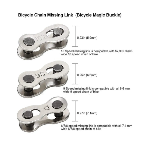 Bike Chain Tool Set Pro Grade 2 In 1 Chain Breaker And Master Link Pliers with Missing Link for 6-10 Speed Chains, showing missing links
