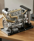 Engine Model Mechanical Assembly Kit For Classrooms And DIY Projects With Alloy Build And Visible Inner Components For Hands-On Teaching Desktop Display And Technical Reference on wooden desk