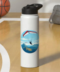 Pilot Quote Aviate Stainless Steel Insulated Water Bottle With Dual Wall Construction Keeps Drinks Hot Or Cold on basketball court