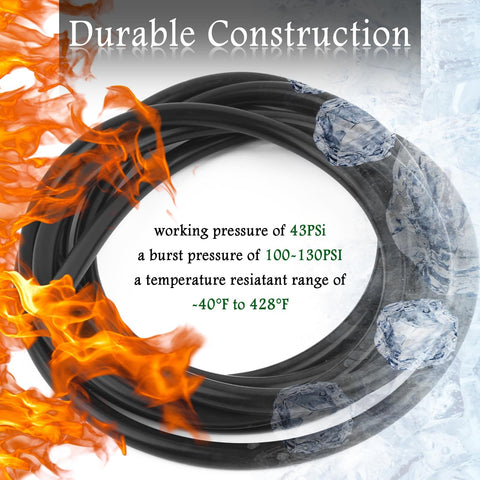 Silicone Vacuum Hose 9.84 Ft Long With 0.40 Inch Outer Diameter And Five Thirty Second Inch Inner Flexible Automotive Vacuum Lines For Engine Bay High Temperature Radiator Hose Withstand Up To 130 PSI Not For Oil Transport coiled with fire and ice elements showing durability.