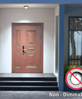 6-Pack A19 LED Light Bulbs That Do 100W Equivalent Daylight 5000K Brightness, Super Efficient 13W installed outside entryway.