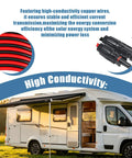 Heavy Duty Solar Cable Entry Gland Kit With 10AWG MC4 Connectors And Tinned Copper Wire Weatherproof Junction Box for RVs
