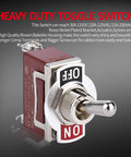 Heavy Duty Waterproof Toggle Switch 12V DC 30A 2 Pin ON Off SPST with red housing and metal toggle