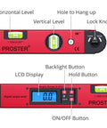 Straight Up Essential for Woodworkers A Hella Precise Digital Angle Finder Gauge Lcd Protractor Spirit Level Meter showing its LCD display and buttons.