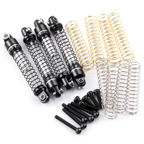 Beefy Aluminum 28mm RC Car Shocks for Axial SCX30 K10 JLU 1/30 Crawler Upgrades Black with springs and screws